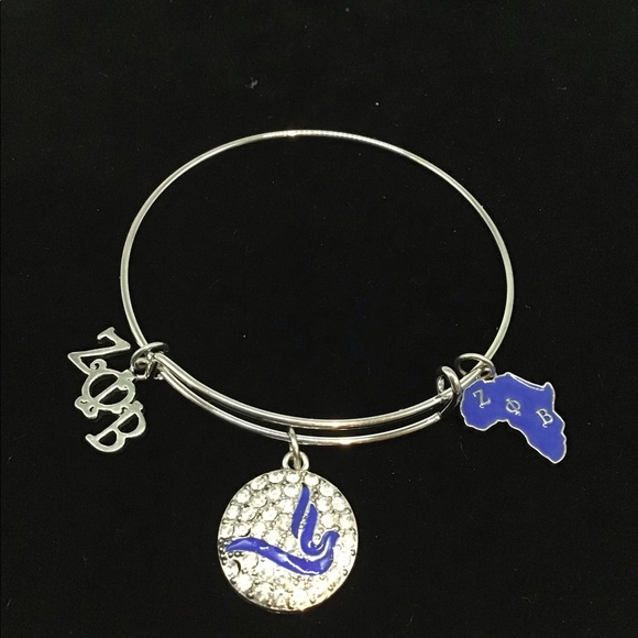 ZETA PHI BETA SORORITY CHARM BRACELET - Picture 1 of 1